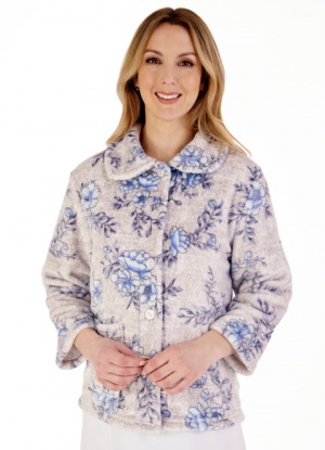 Slenderella Soft Button Through Floral Bed Jacket